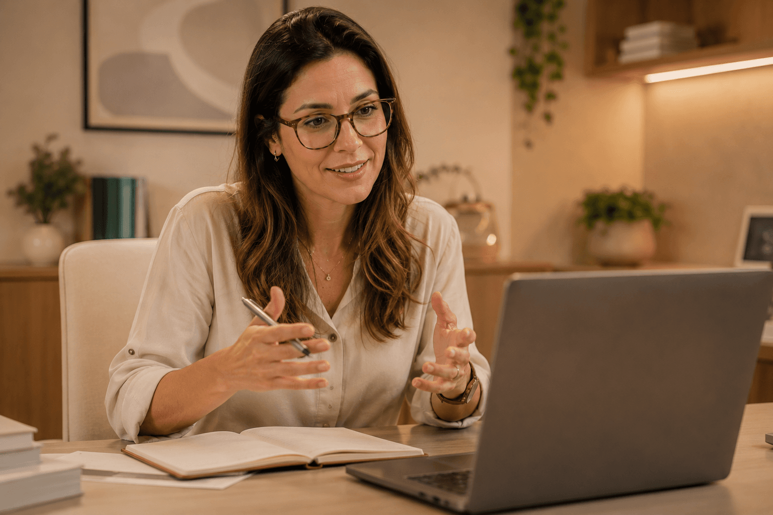 Psicóloga em atendimento online usando o prontuário Carecode